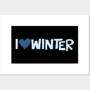 I Heart Winter Illustrated Text with a heart Posters and Art